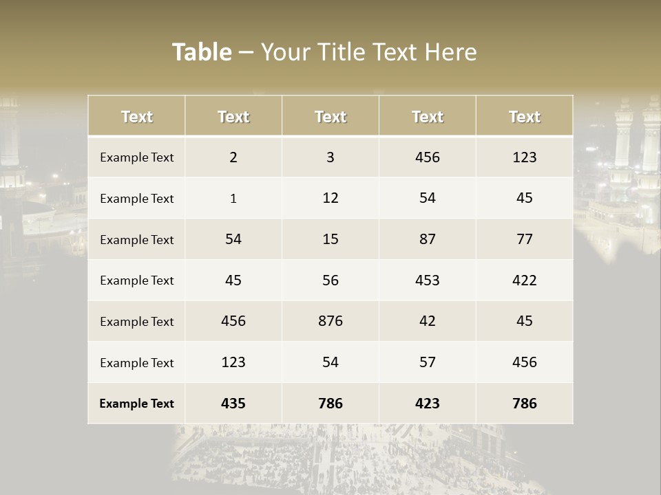 Al-Haram Mosque At Night PowerPoint Template