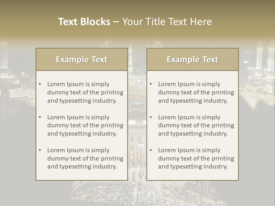 Al-Haram Mosque At Night PowerPoint Template