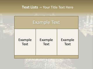 Al-Haram Mosque At Night PowerPoint Template
