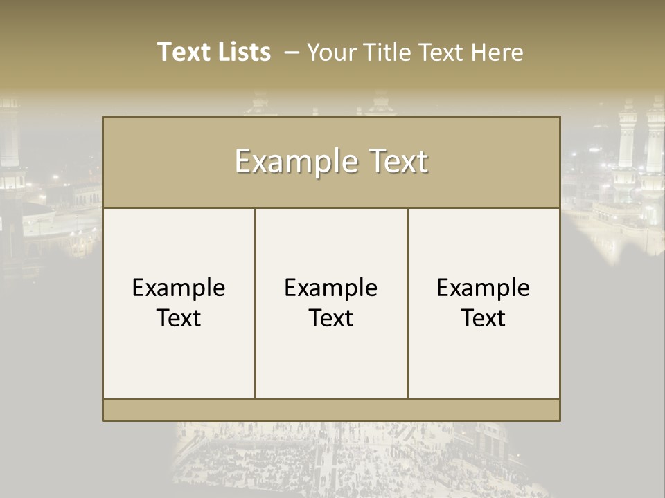 Al-Haram Mosque At Night PowerPoint Template
