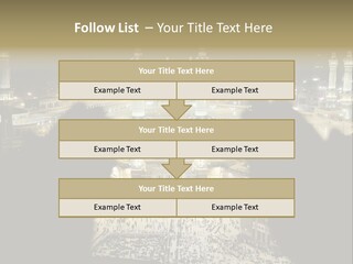 Al-Haram Mosque At Night PowerPoint Template