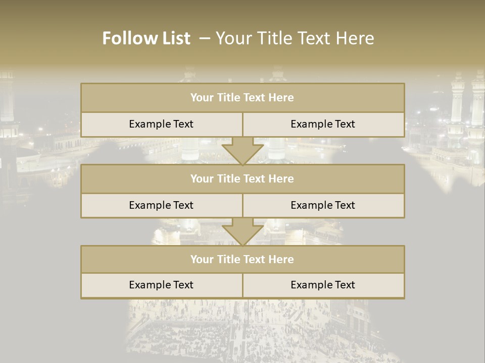Al-Haram Mosque At Night PowerPoint Template