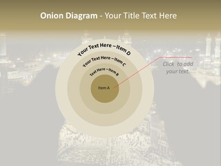 Al-Haram Mosque At Night PowerPoint Template