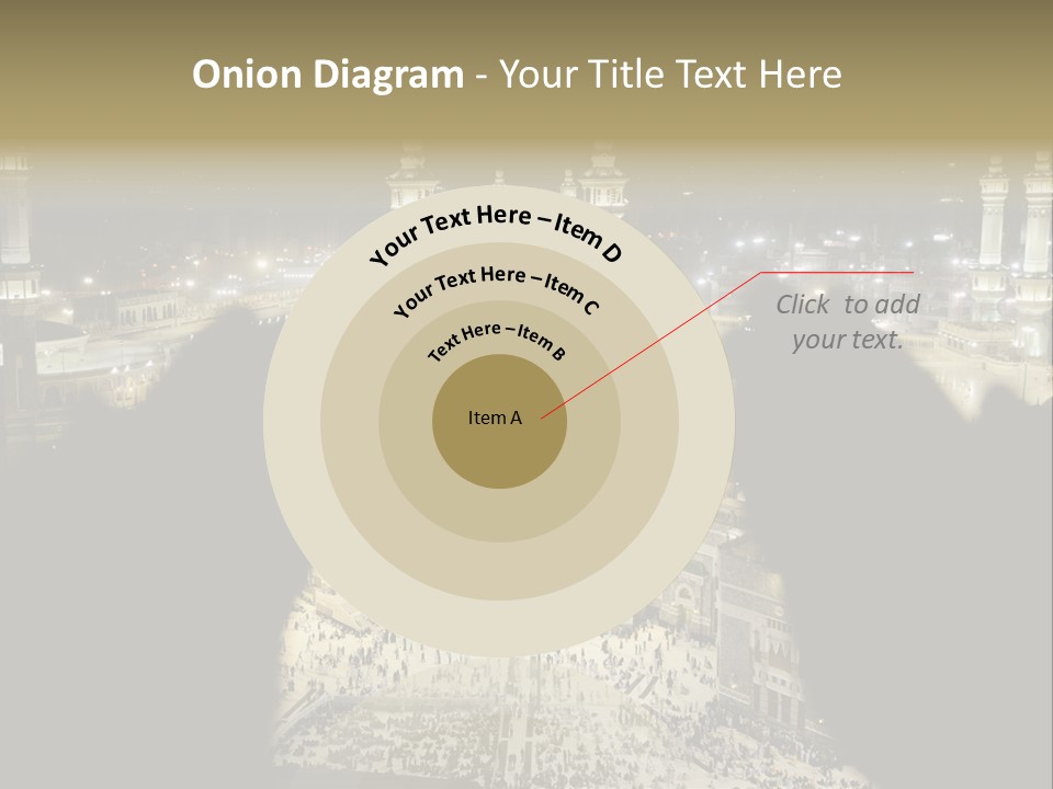 Al-Haram Mosque At Night PowerPoint Template