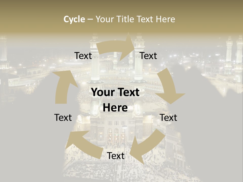 Al-Haram Mosque At Night PowerPoint Template