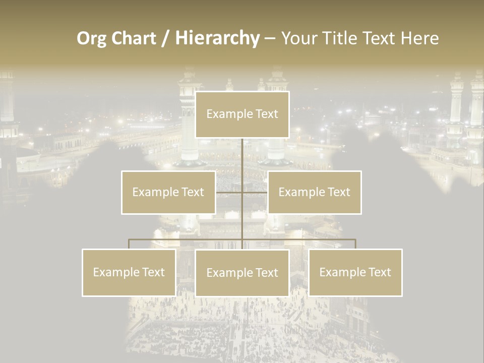 Al-Haram Mosque At Night PowerPoint Template