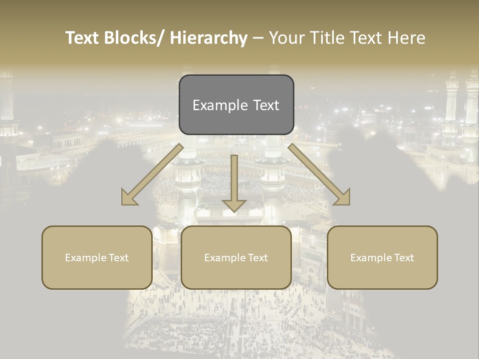 Al-Haram Mosque At Night PowerPoint Template