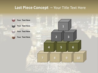 Al-Haram Mosque At Night PowerPoint Template