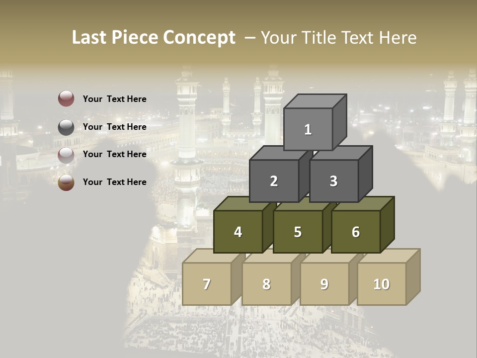 Al-Haram Mosque At Night PowerPoint Template