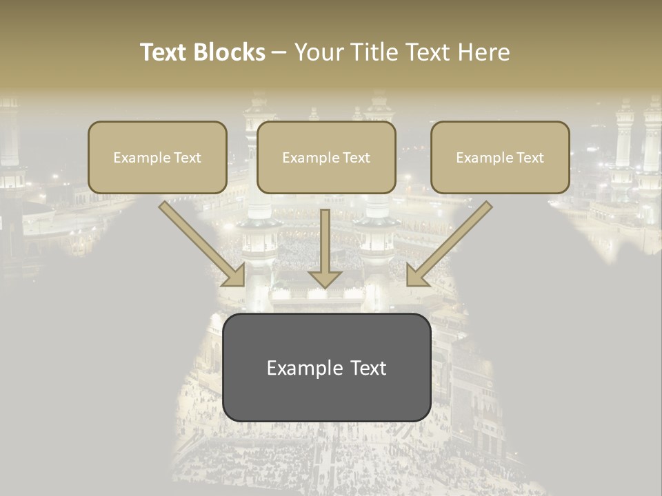 Al-Haram Mosque At Night PowerPoint Template