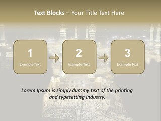 Al-Haram Mosque At Night PowerPoint Template