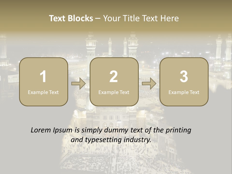 Al-Haram Mosque At Night PowerPoint Template
