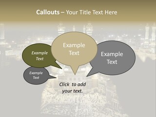 Al-Haram Mosque At Night PowerPoint Template