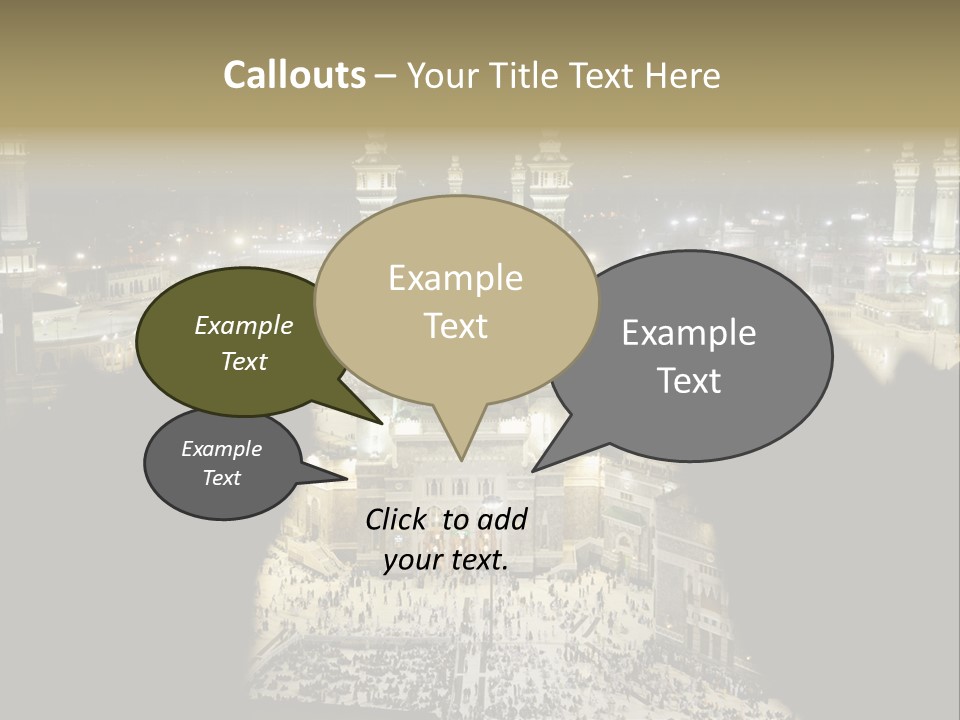 Al-Haram Mosque At Night PowerPoint Template