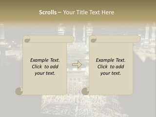 Al-Haram Mosque At Night PowerPoint Template