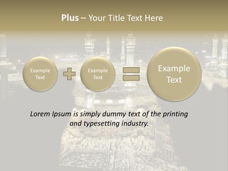 Al-Haram Mosque At Night PowerPoint Template