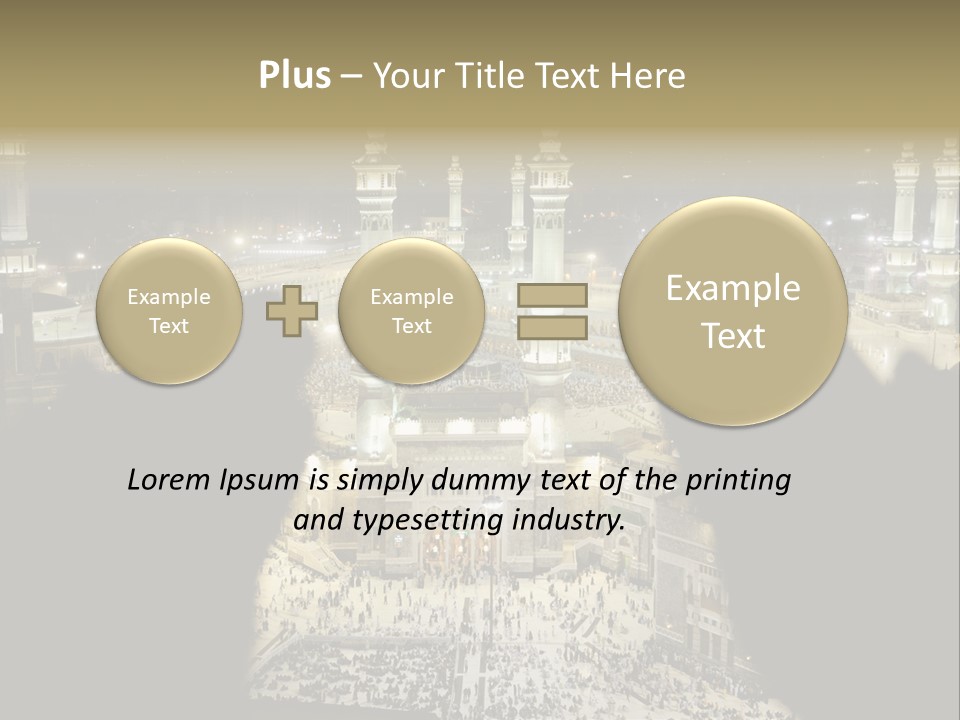 Al-Haram Mosque At Night PowerPoint Template