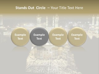 Al-Haram Mosque At Night PowerPoint Template