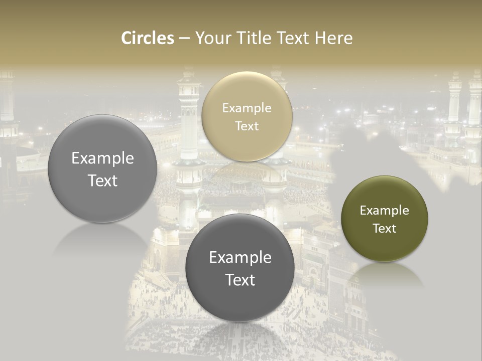 Al-Haram Mosque At Night PowerPoint Template