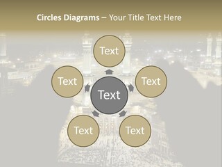 Al-Haram Mosque At Night PowerPoint Template