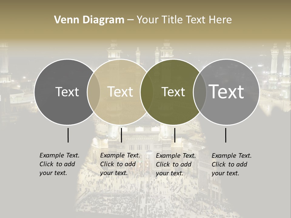 Al-Haram Mosque At Night PowerPoint Template