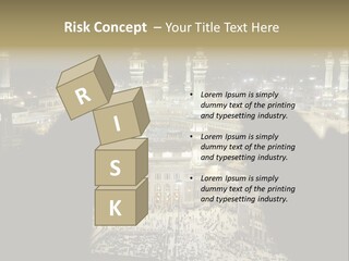 Al-Haram Mosque At Night PowerPoint Template