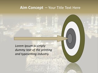 Al-Haram Mosque At Night PowerPoint Template