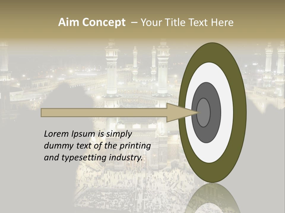 Al-Haram Mosque At Night PowerPoint Template