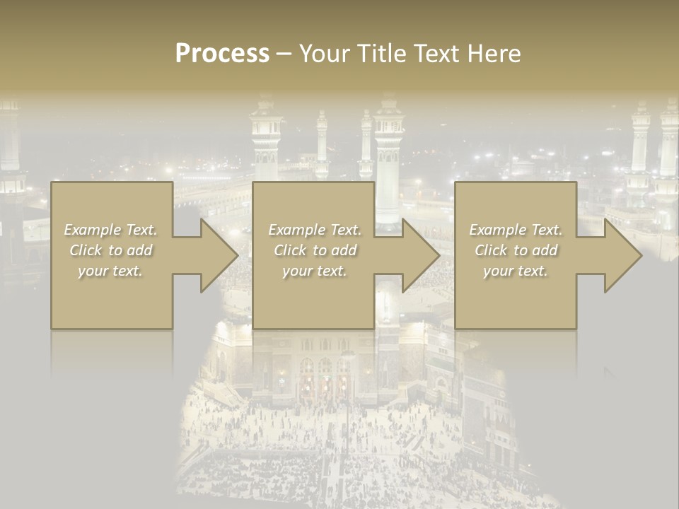Al-Haram Mosque At Night PowerPoint Template