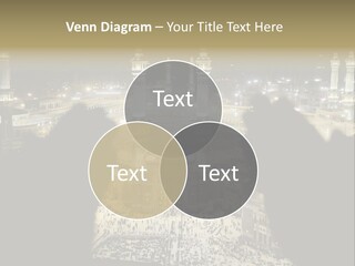 Al-Haram Mosque At Night PowerPoint Template
