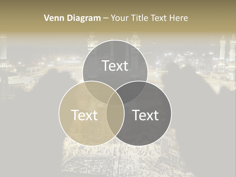 Al-Haram Mosque At Night PowerPoint Template