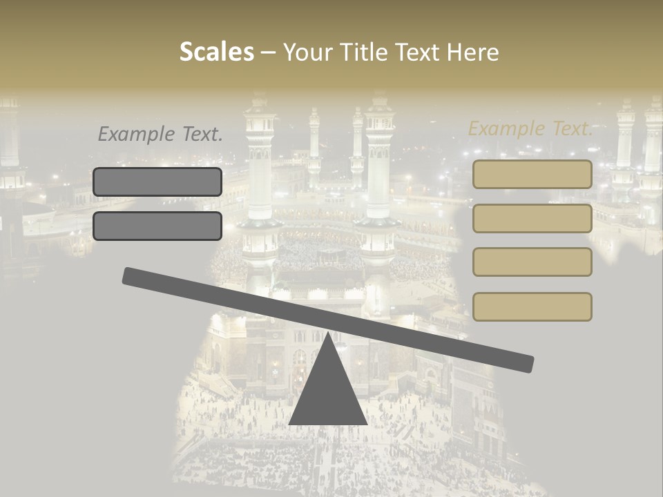 Al-Haram Mosque At Night PowerPoint Template