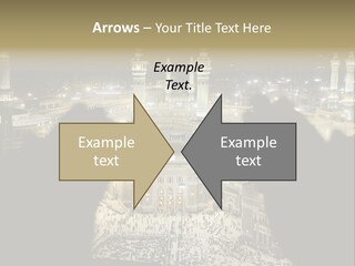 Al-Haram Mosque At Night PowerPoint Template