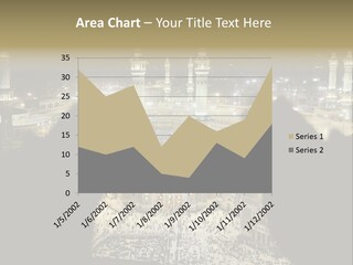 Al-Haram Mosque At Night PowerPoint Template