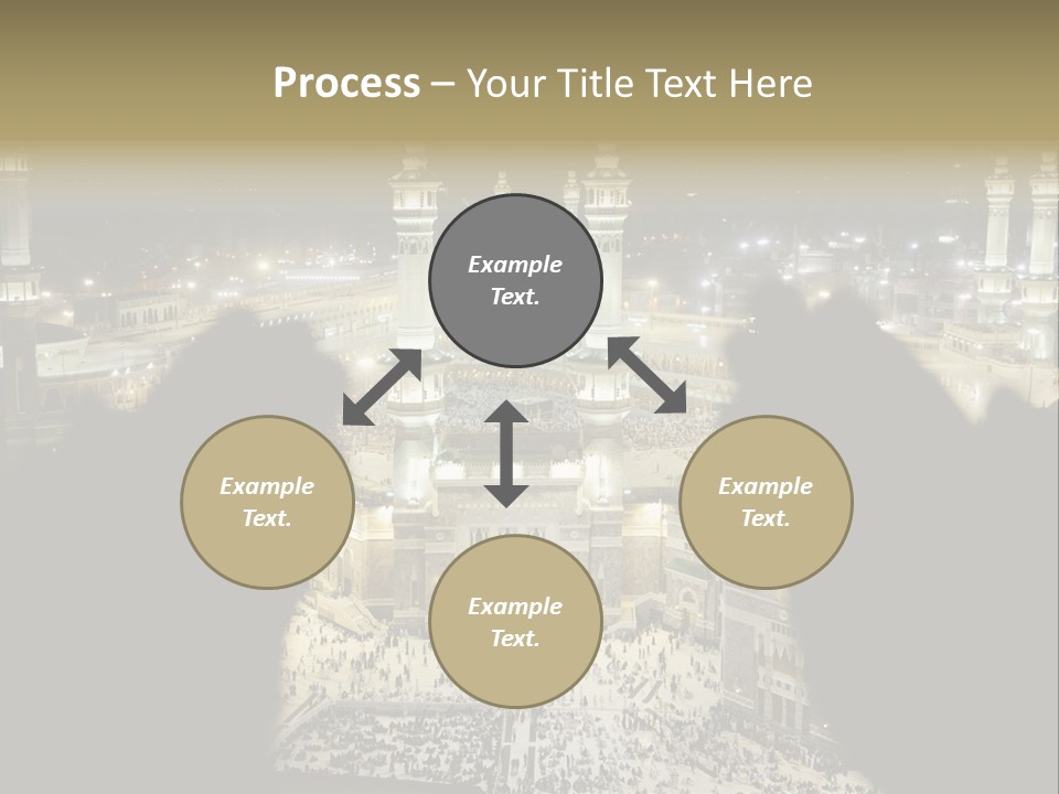 Al-Haram Mosque At Night PowerPoint Template