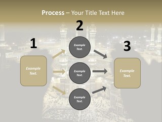 Al-Haram Mosque At Night PowerPoint Template