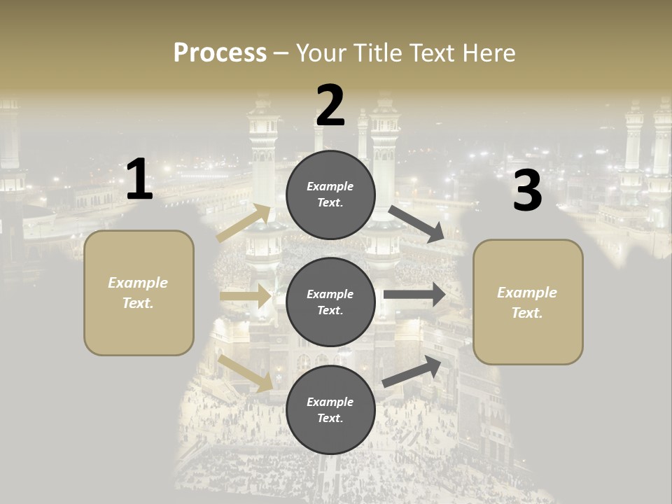 Al-Haram Mosque At Night PowerPoint Template
