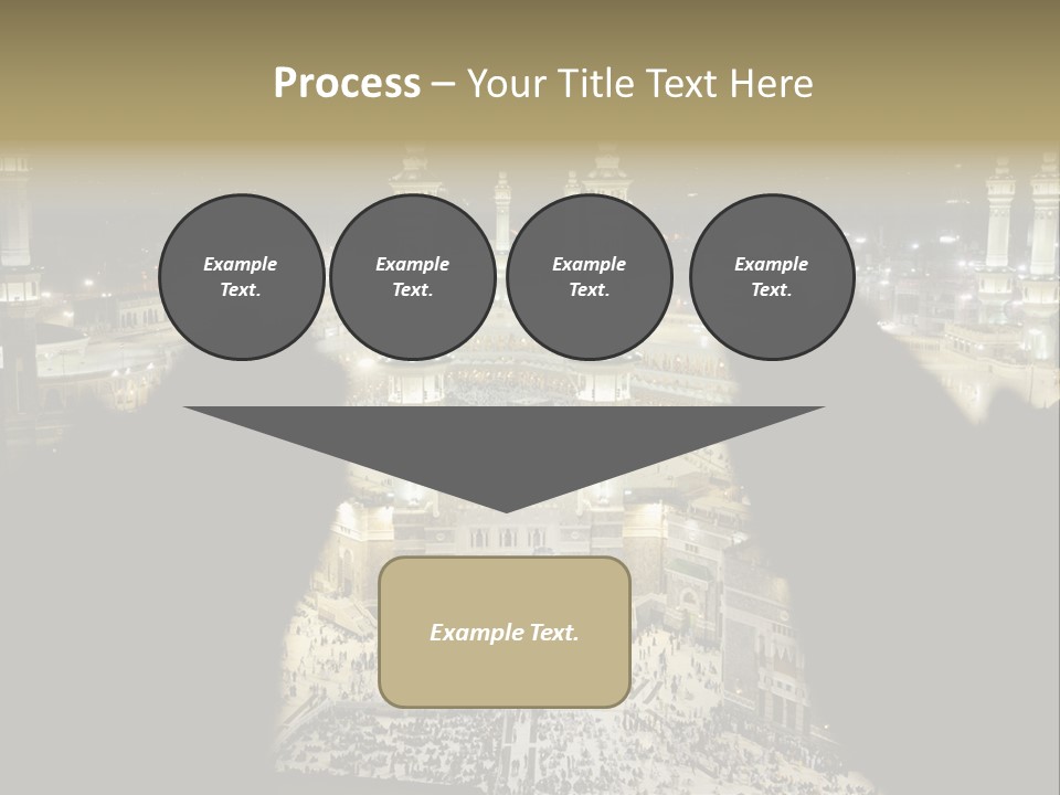 Al-Haram Mosque At Night PowerPoint Template