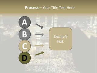 Al-Haram Mosque At Night PowerPoint Template