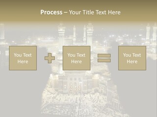 Al-Haram Mosque At Night PowerPoint Template