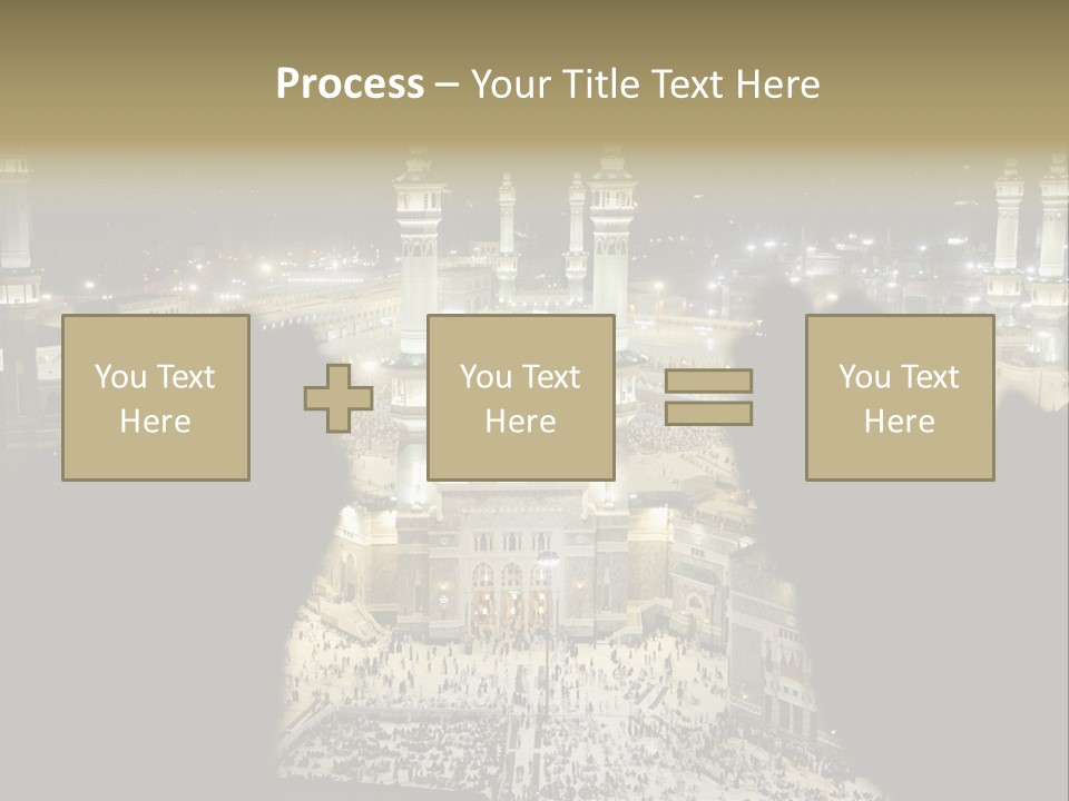 Al-Haram Mosque At Night PowerPoint Template