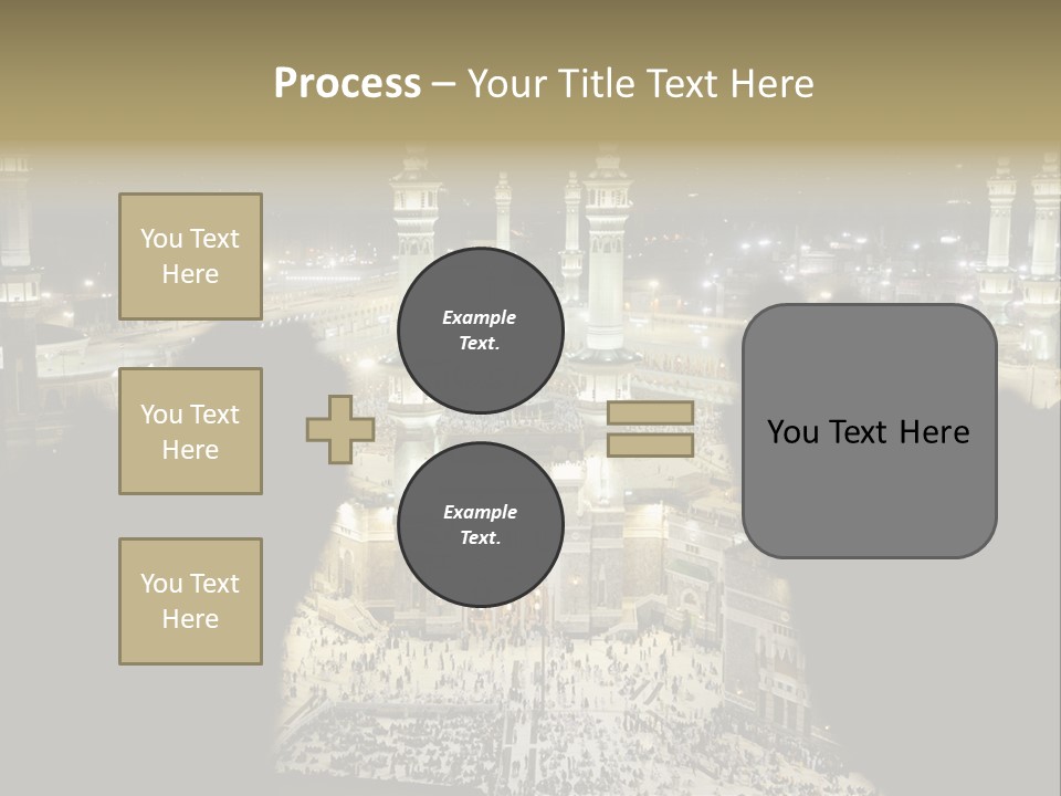 Al-Haram Mosque At Night PowerPoint Template