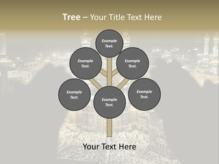 Al-Haram Mosque At Night PowerPoint Template