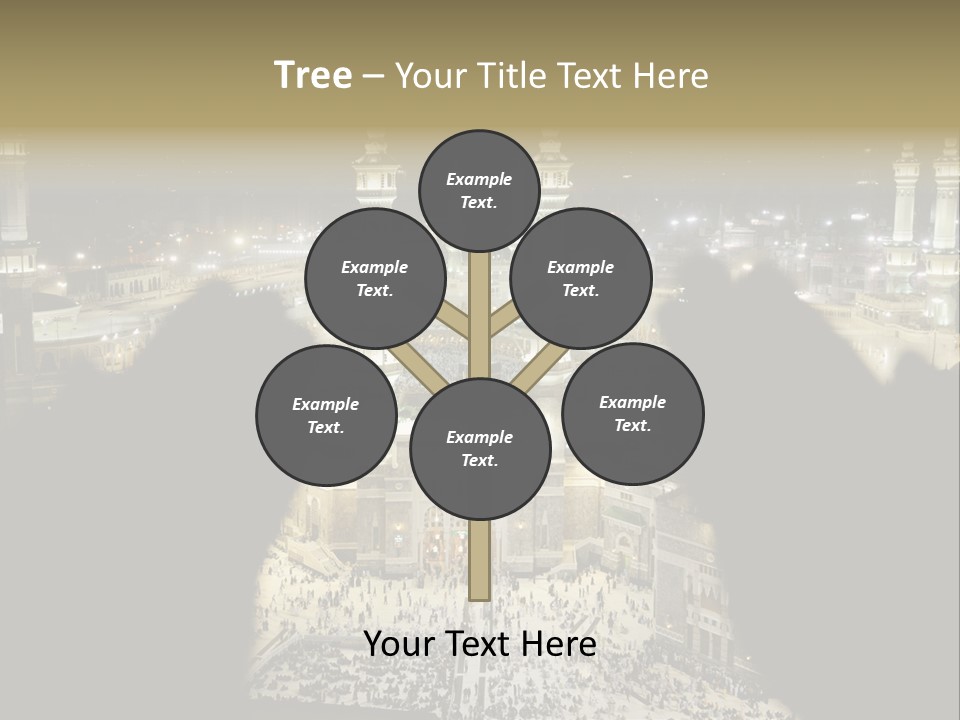 Al-Haram Mosque At Night PowerPoint Template