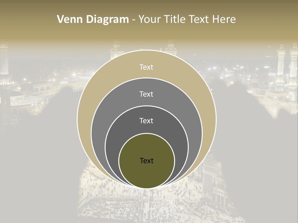 Al-Haram Mosque At Night PowerPoint Template
