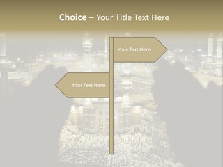 Al-Haram Mosque At Night PowerPoint Template