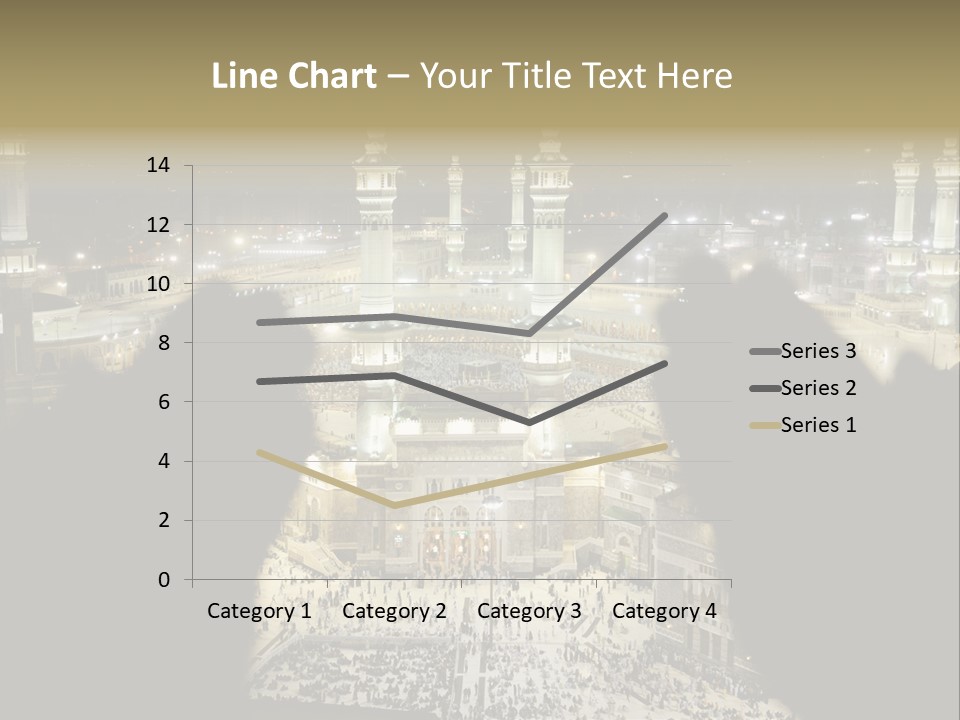 Al-Haram Mosque At Night PowerPoint Template