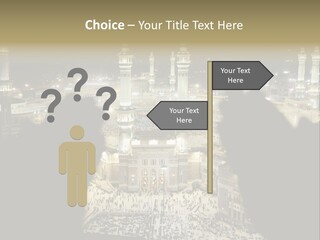 Al-Haram Mosque At Night PowerPoint Template