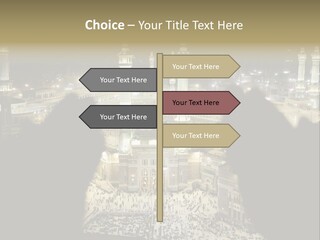 Al-Haram Mosque At Night PowerPoint Template