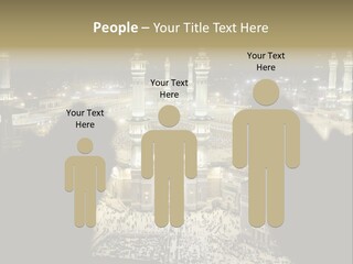 Al-Haram Mosque At Night PowerPoint Template